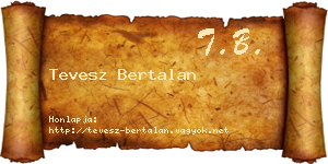 Tevesz Bertalan névjegykártya