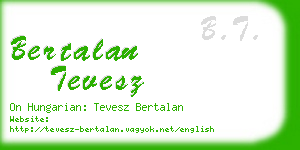 bertalan tevesz business card